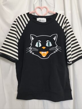 Astro Betty Retro Cat Sweater Raglan Style Size 2XL